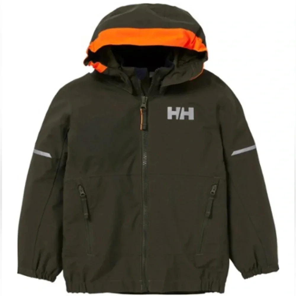 Helly Hansen Kids Infants Size 1 Sogn Jacket NWT Green Multi-Sport Rain - Picture 7 of 9